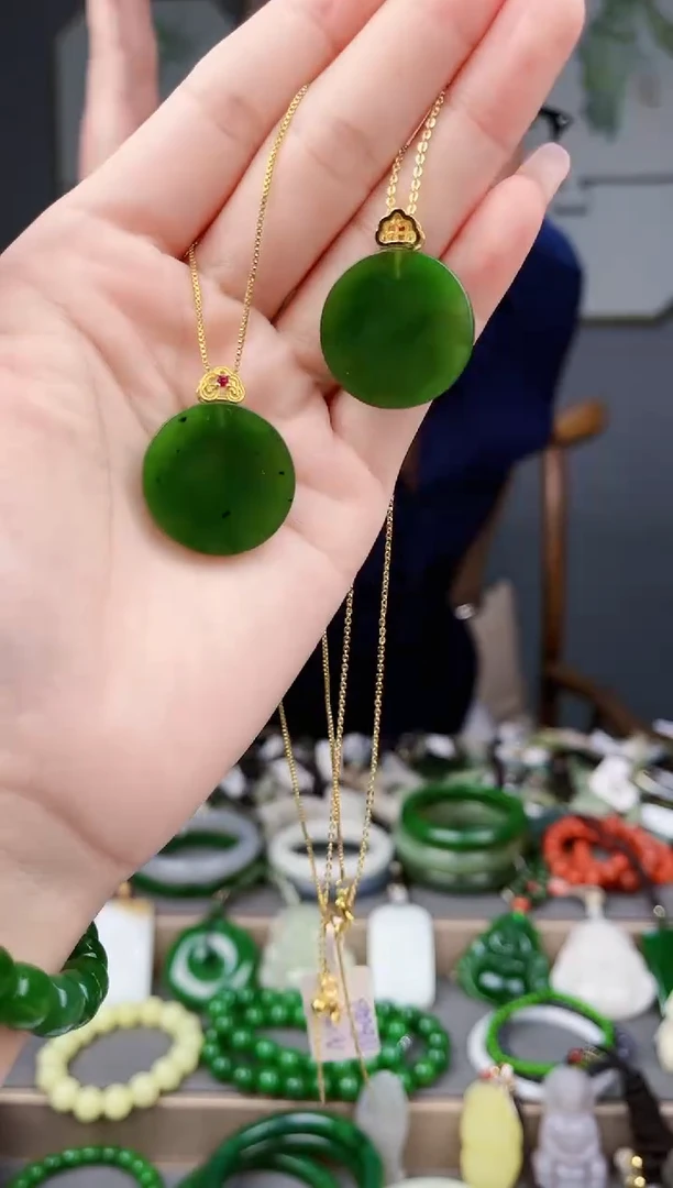 和田玉银S925镶嵌颈饰多样性发货拍一单发一个