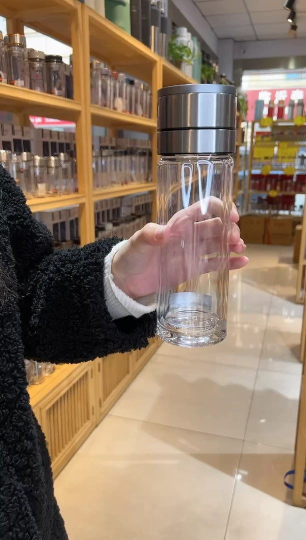 【闪购商品】双层高档400ml高硼硅茶杯1663