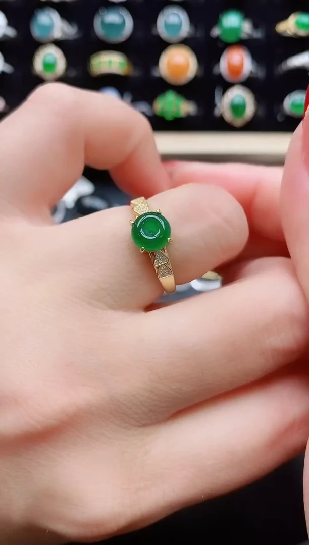 【闪购商品】翡翠戒指银S925镶嵌12121