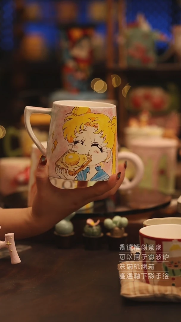 陶瓷景德镇可爱陶瓷釉下彩绘设计师款