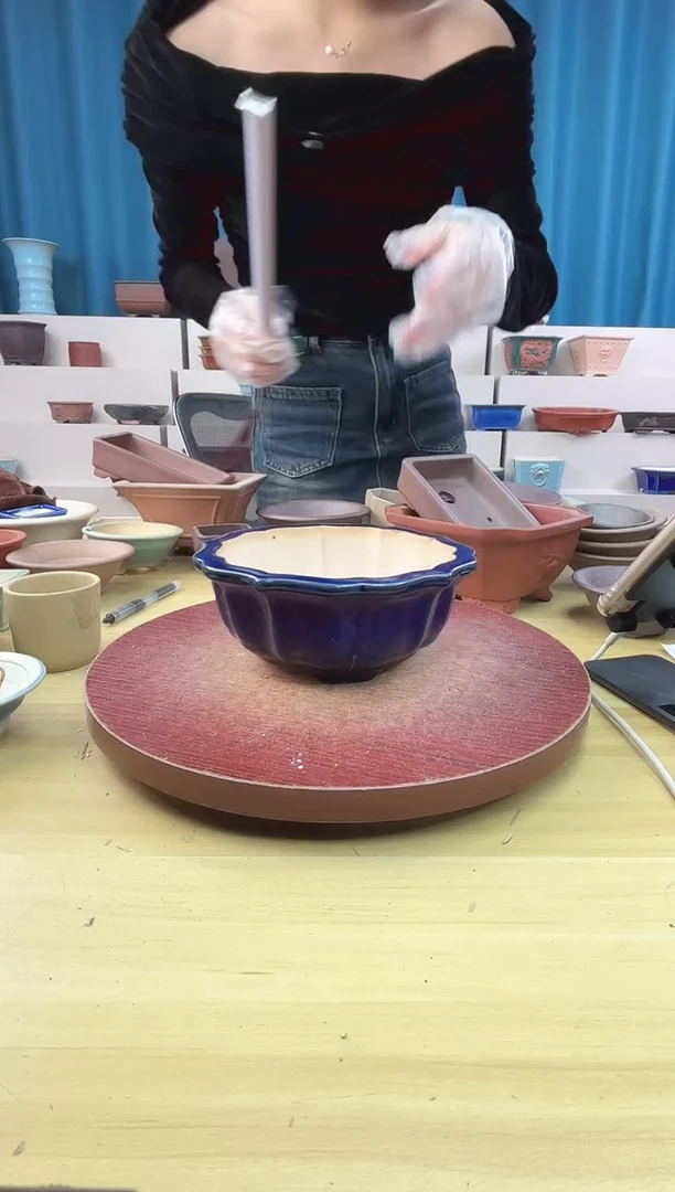 紫砂花盆浅草紫砂花盆微瑕