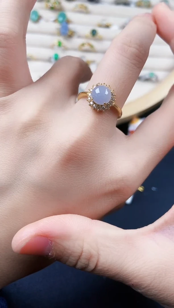 【闪购商品】翡翠银S925镶嵌戒指56446546