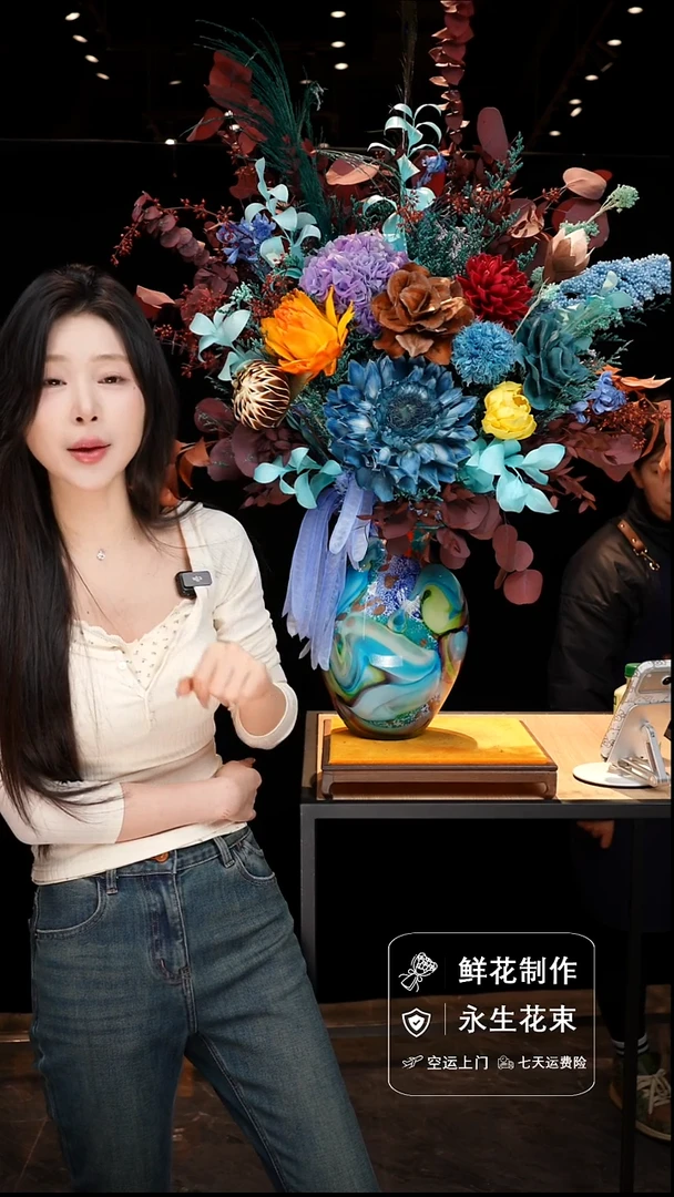 手工艺品琉璃手工花器花束空运包邮送货上门-以图片为准