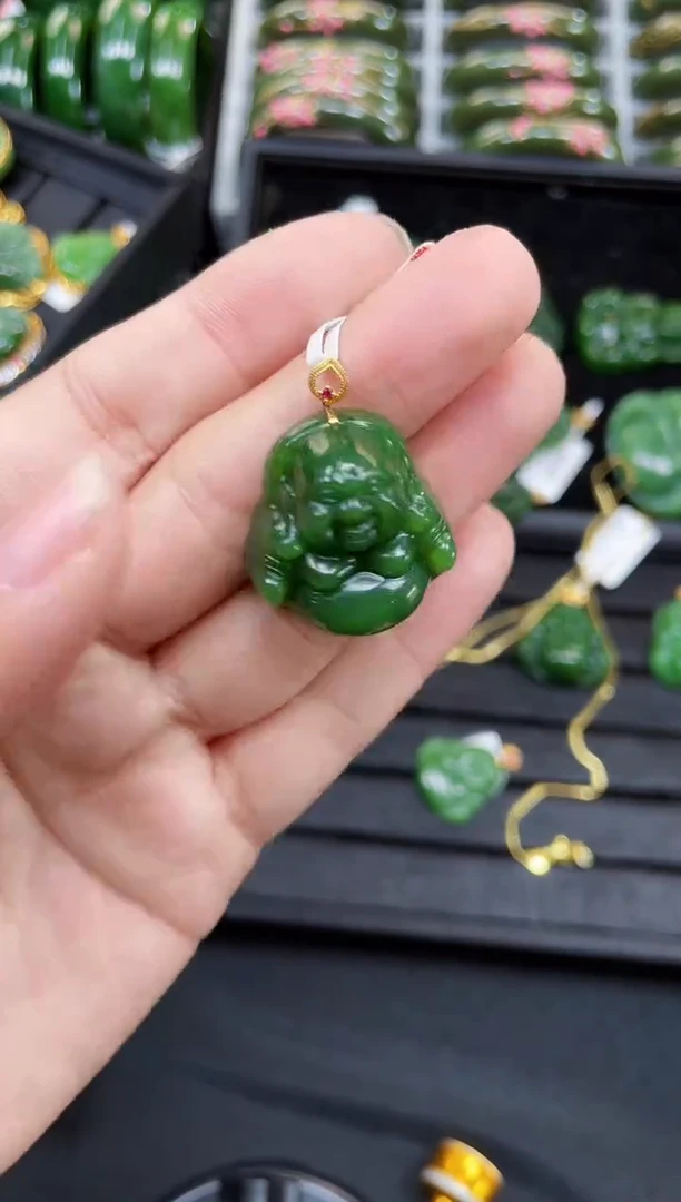 【闪购商品】和田玉吊坠18K金镶嵌28MM 多样性发一
