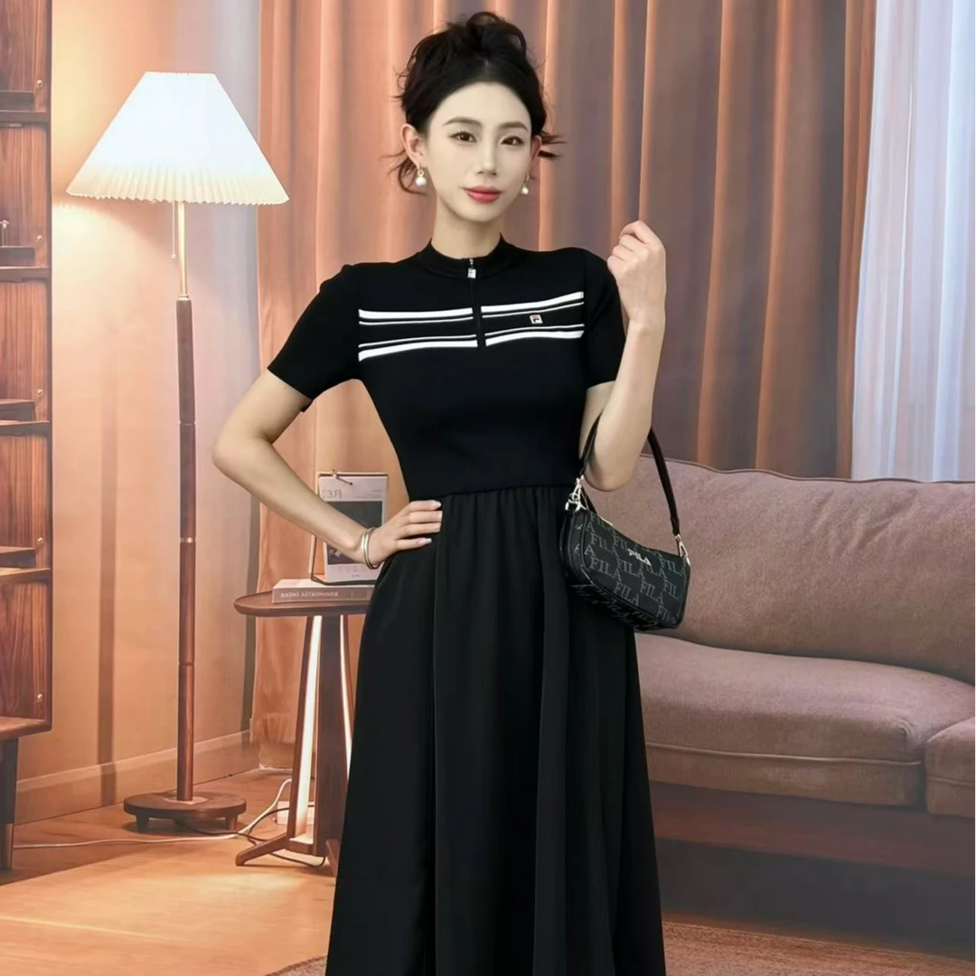 【修身连衣裙】斐乐女装春夏新品时尚休闲显瘦短袖长裙F51W538397A