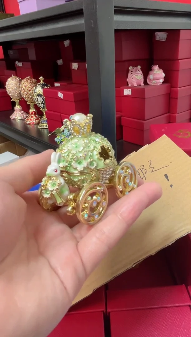 【闪购商品】瓷片年货节福福价格高质珐琅彩合金摆件首饰盒