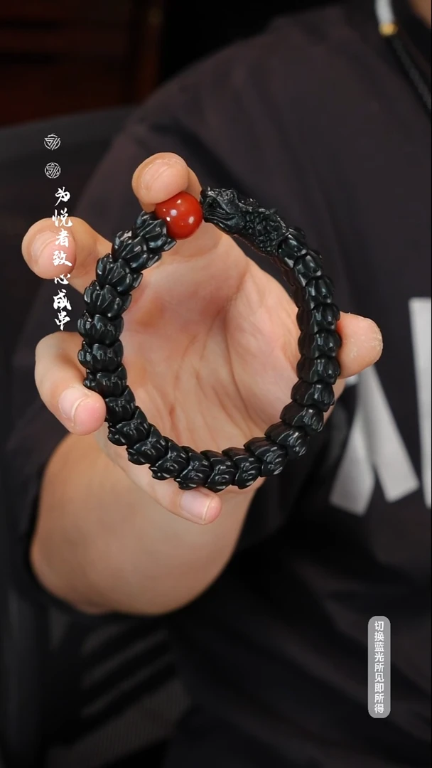 未镶嵌手串和田玉塔青 莽 冲冲冲