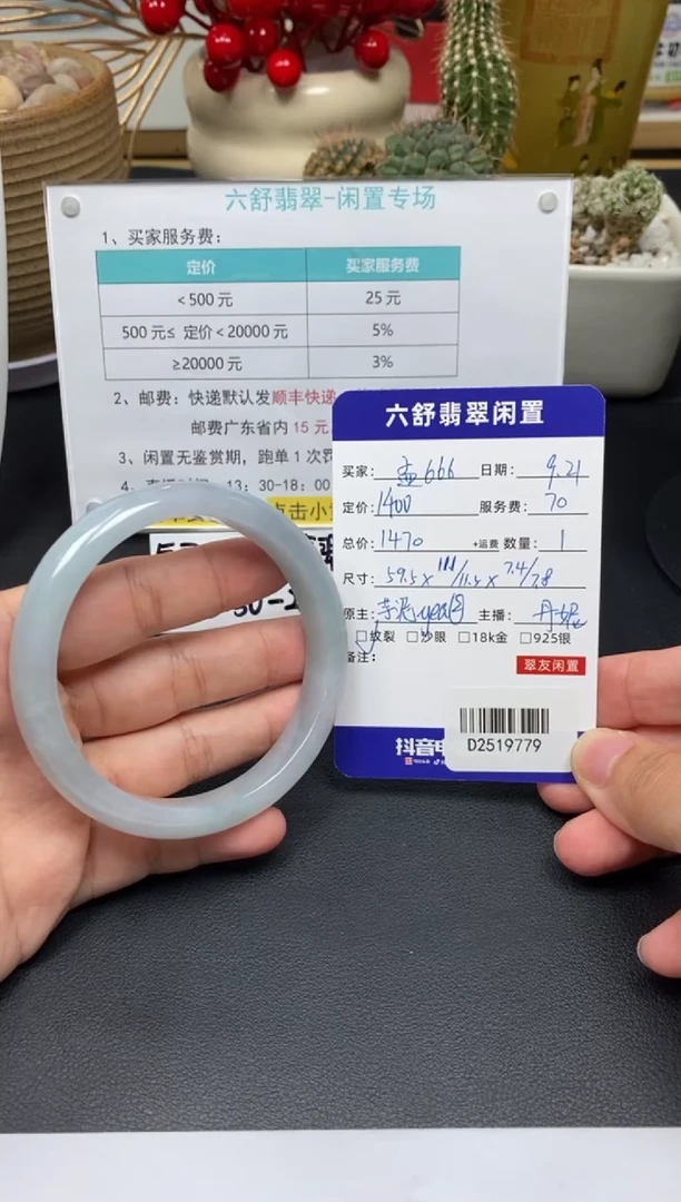 未镶嵌手镯翡翠孟**6D2519779