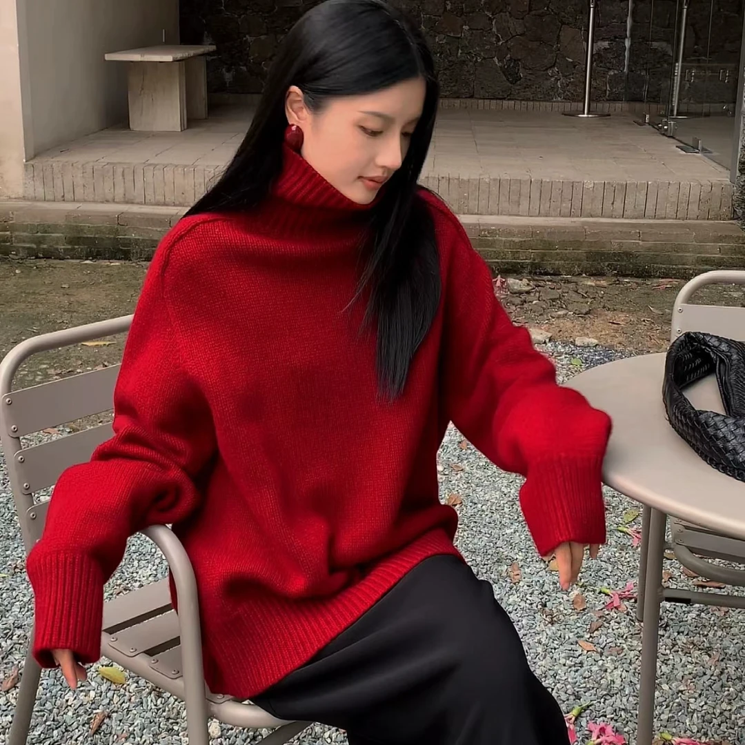 【01】100羊毛衫王菲款】经典款澳洲美丽诺羊毛高领全羊毛羊毛衫