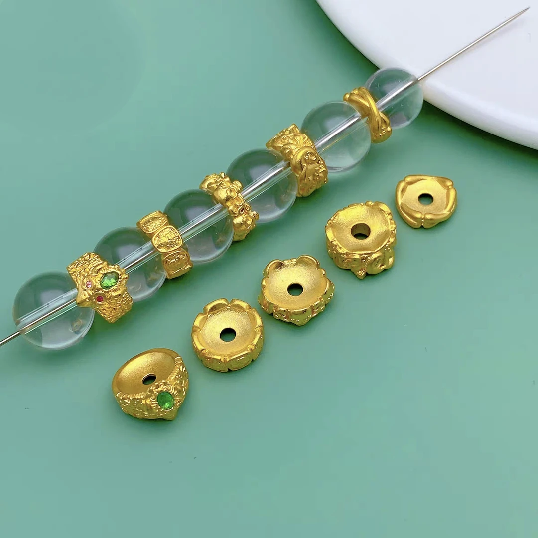 铜合金大鹏鸟黄财神骷髅象神凹槽卡环隔片隔珠diy手串文玩配件