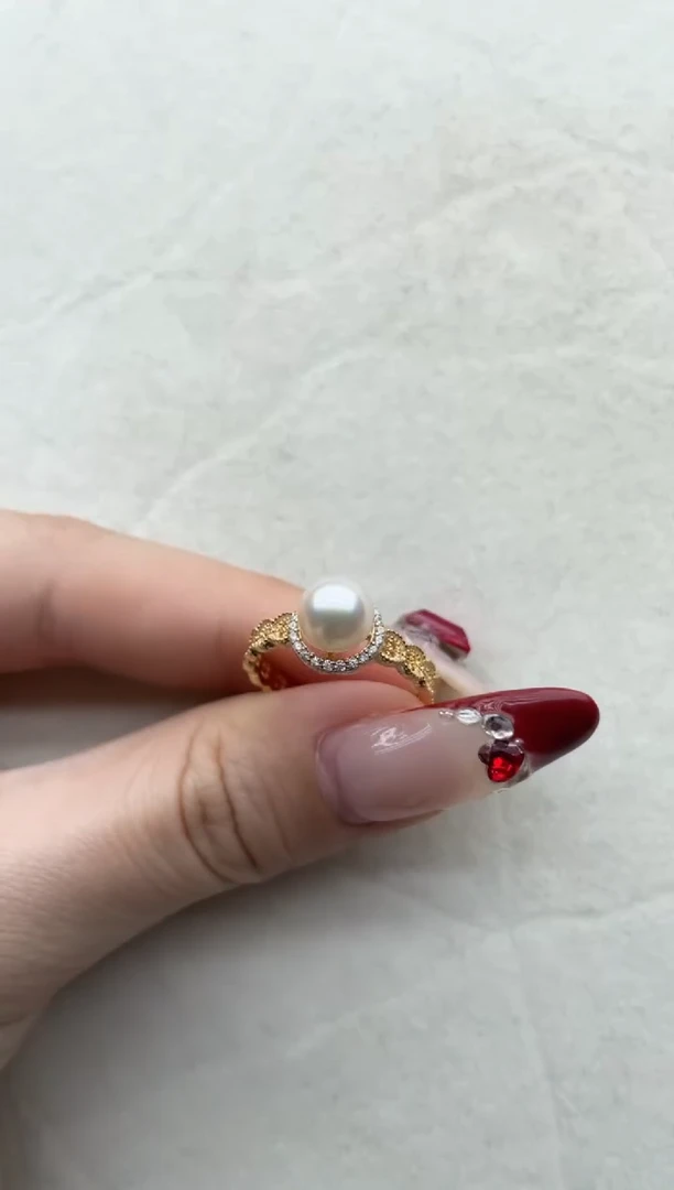 【闪购商品】海水珍珠戒指银S925镶嵌A61