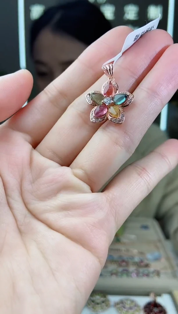 【闪购商品】碧玺颈饰银S925镶嵌颈饰