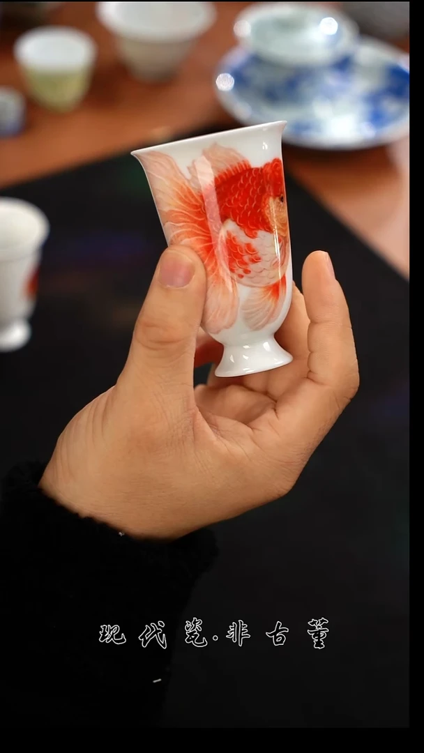 盖碗陶瓷斯*正春堂鸿运当头高闻香杯