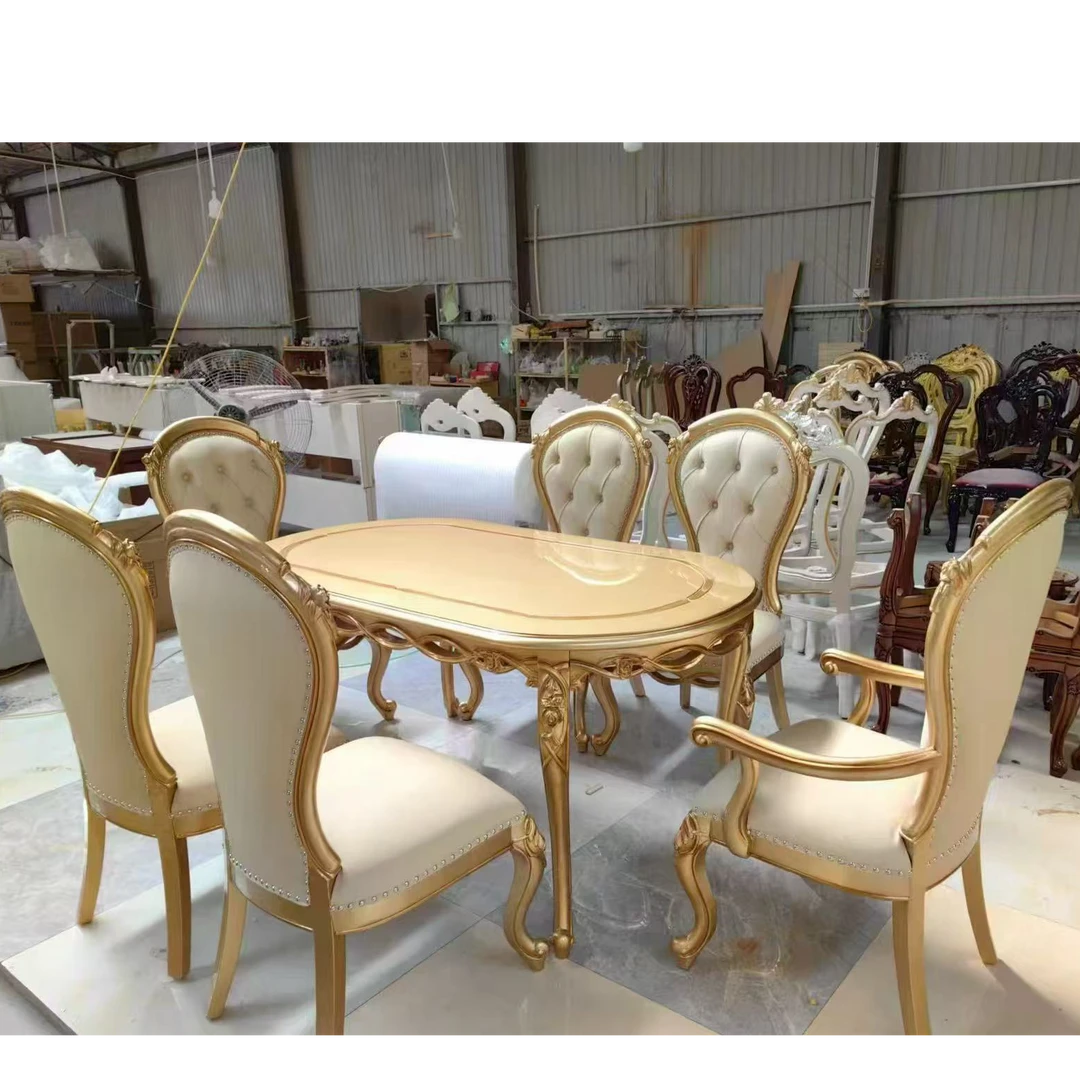 餐桌家用饭桌美式轻奢简约两用餐厅欧式圆形