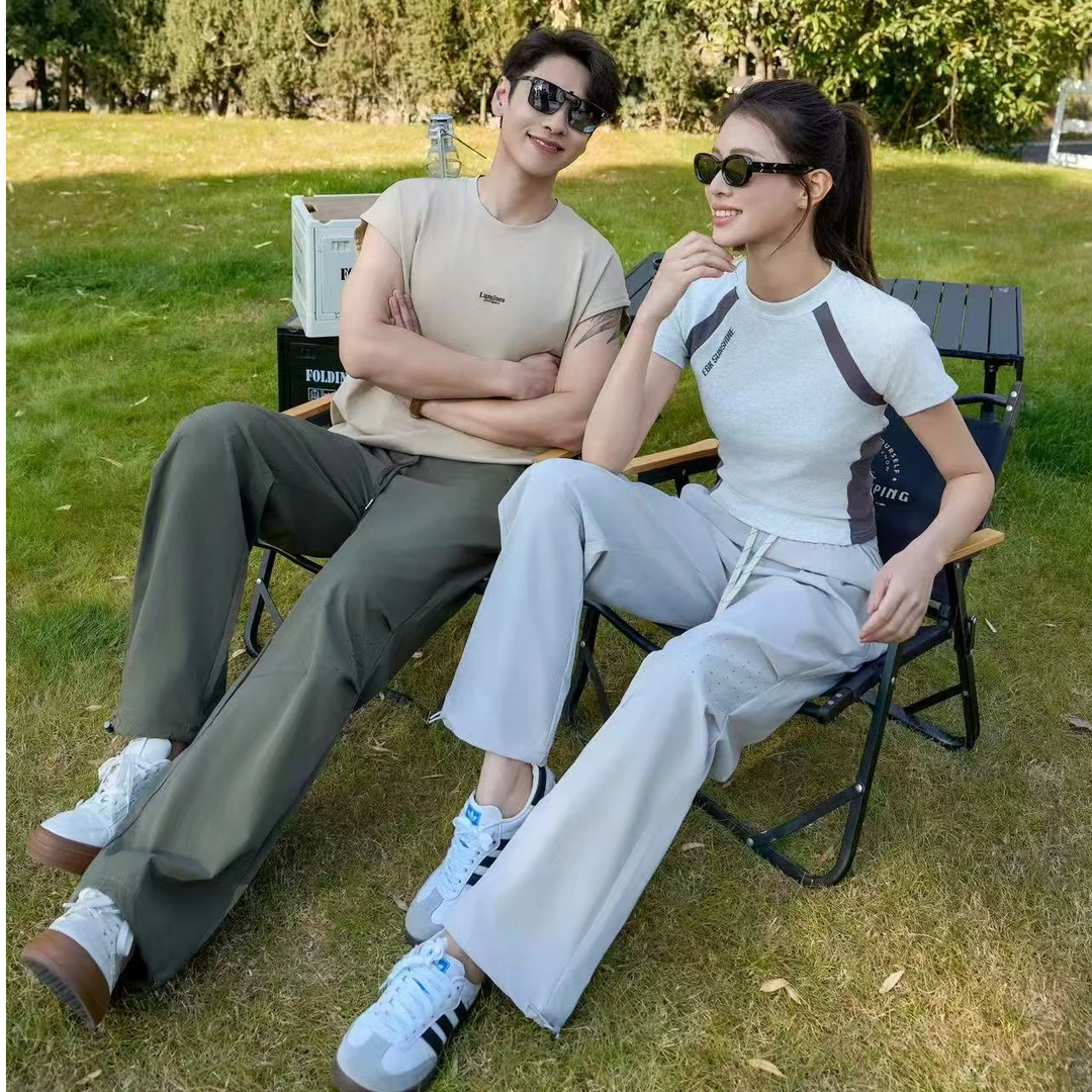 户外宽松抽绳防紫外线工装裤膝盖透气网孔速干休闲裤运动662.Q