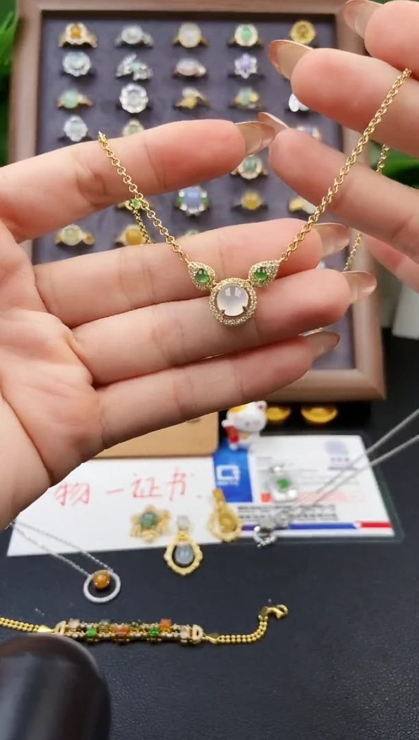 颈饰银S925镶嵌翡翠00