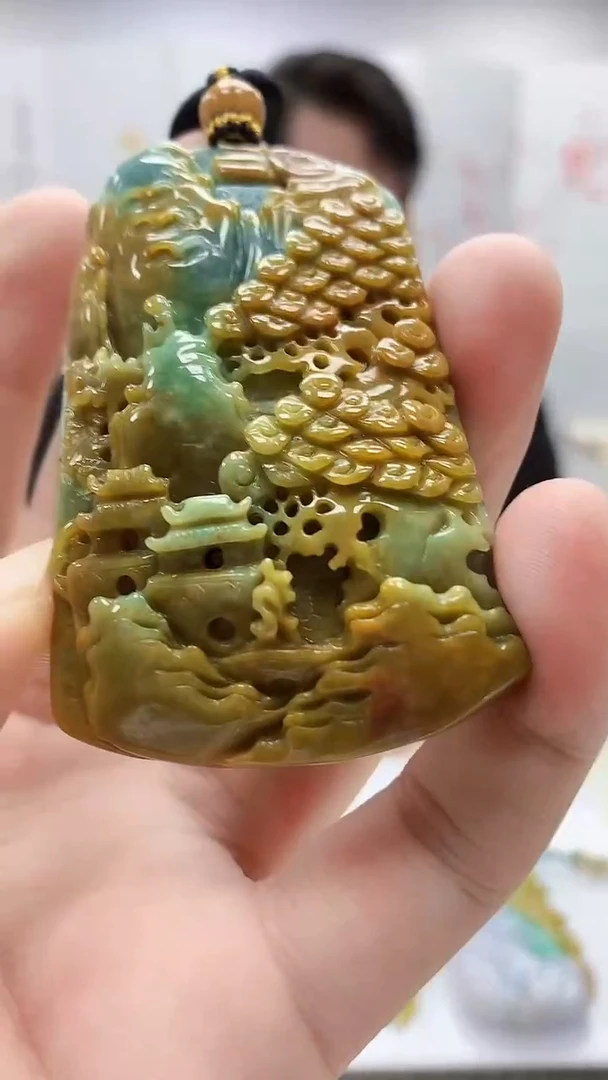 未镶嵌定制翡翠5060bb-毛货挂件13