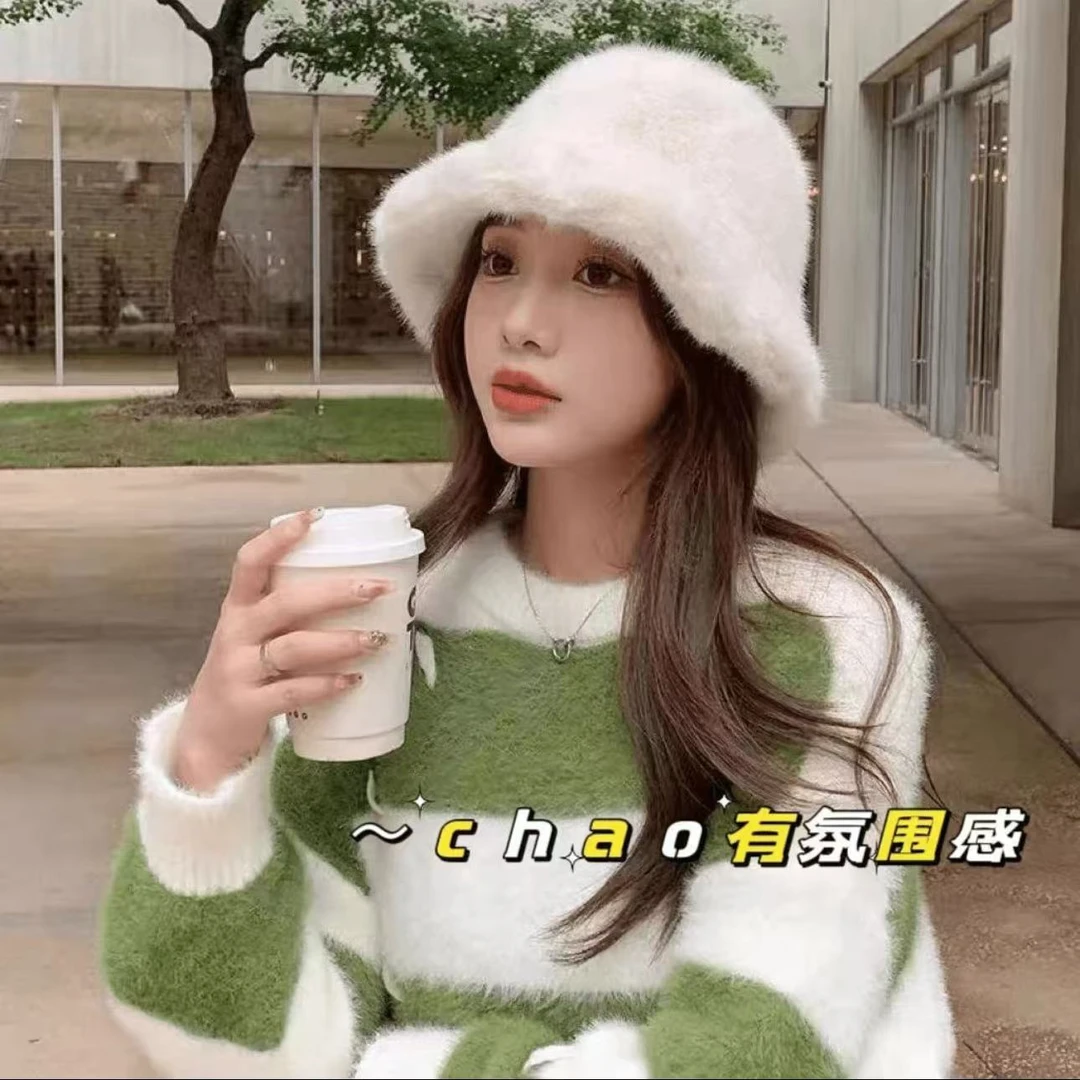 加厚毛毛洋气保暖百搭时尚新款冬季渔夫帽