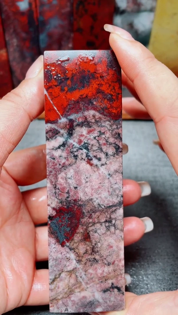 玉桂林鸡血玉素章23 3.5*3.5