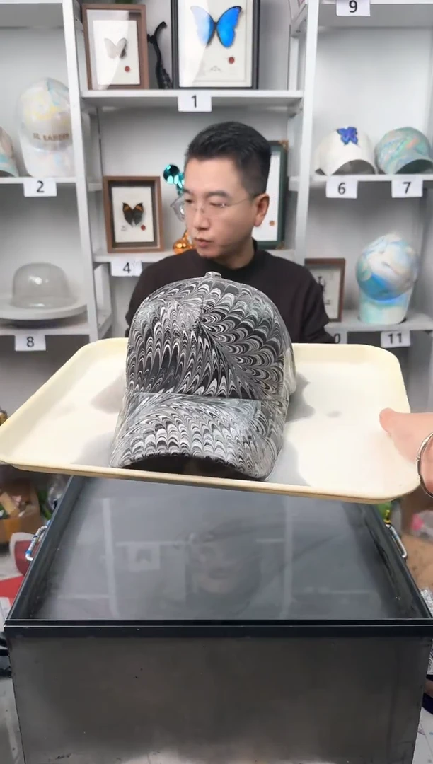纯棉成人款盘龙纹水拓帽