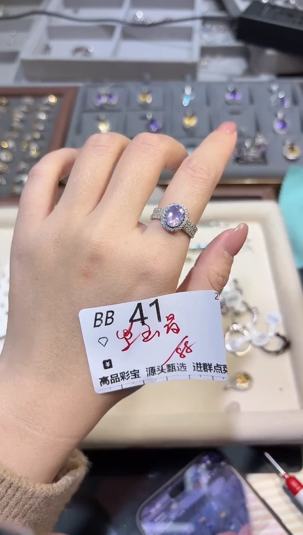 【闪购商品】水晶戒指银S925镶嵌多样性发一BB41