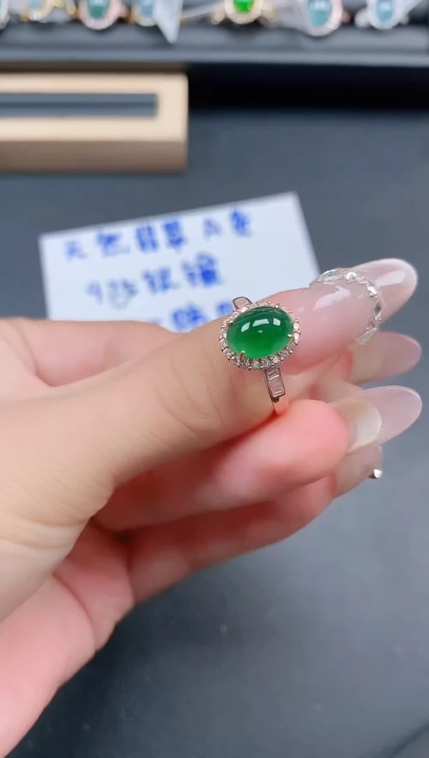 银S925镶嵌戒指翡翠11111
