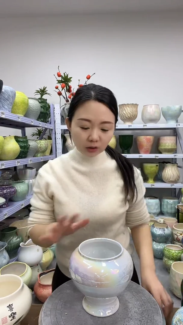 12.1陶瓷花盆直播链接高. 15     口10