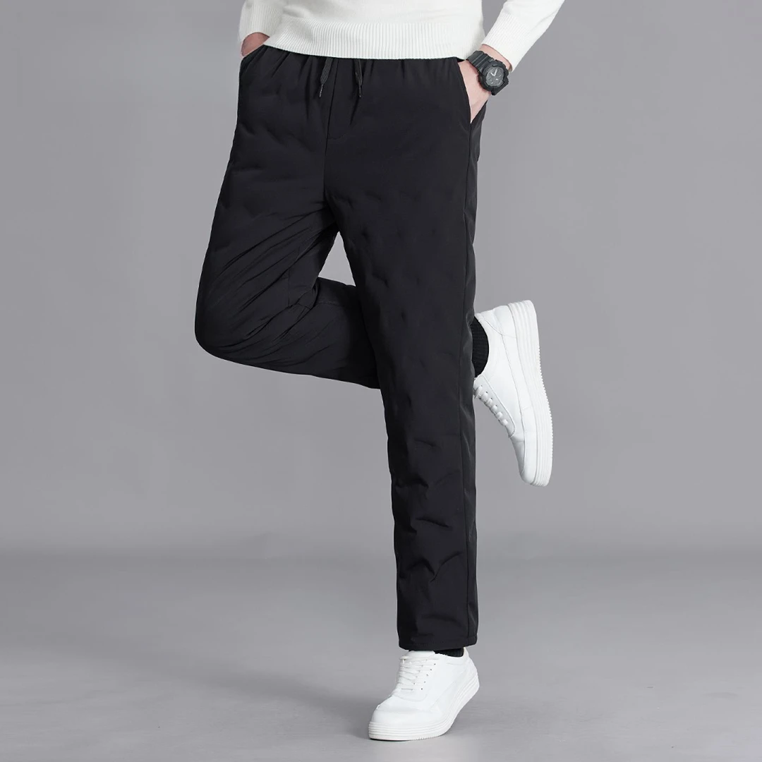 2025秋冬季新款男士潮流加厚鸭绒羽绒裤男保暖休闲裤松紧男装长裤