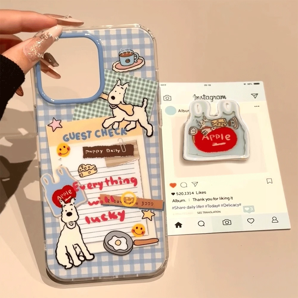 购物袋小狗适用华为mate60苹果oppo小米15/14防摔vivo手机壳女