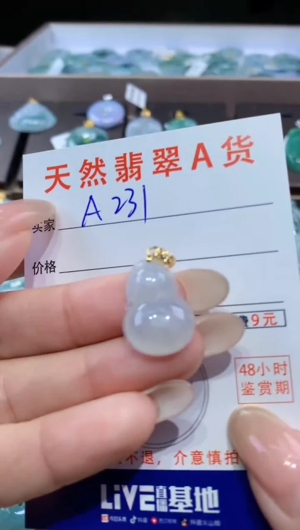 颈饰未镶嵌翡翠 天然翡翠A货挂件