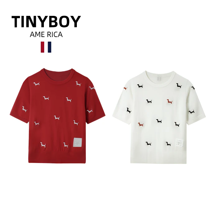 TINYBOYTINYBOY圆领红/白色 T恤短袖