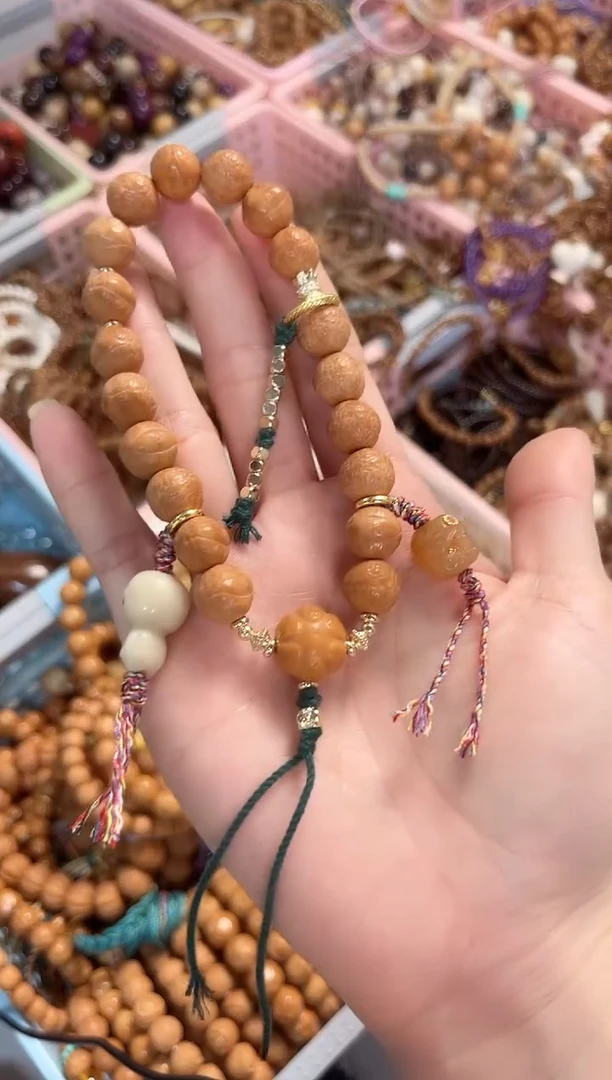 手串菩提根/象牙果猴头雕刻凤眼手串手持 11mm