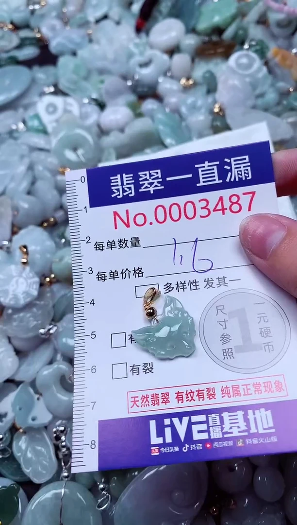 吊坠(不含链)未镶嵌翡翠3487