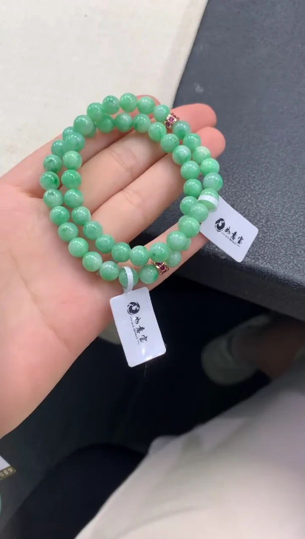 未镶嵌手串翡翠FC426 翡翠飘花手串 多样性发其一