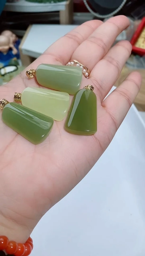 和田玉银S925镶嵌吊坠(不含链)A15多样性发其一