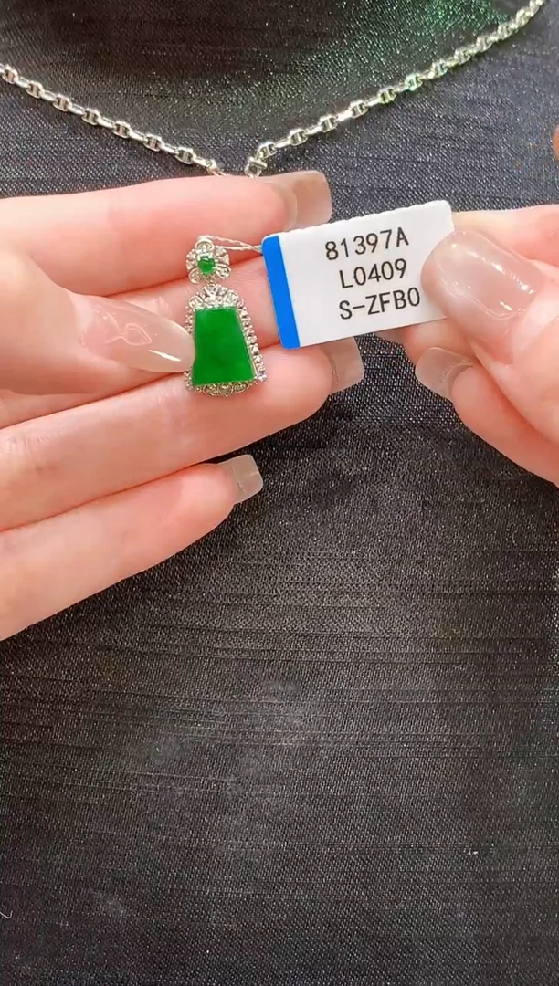 吊坠(不含链)18K金镶嵌翡翠L多样性发其一