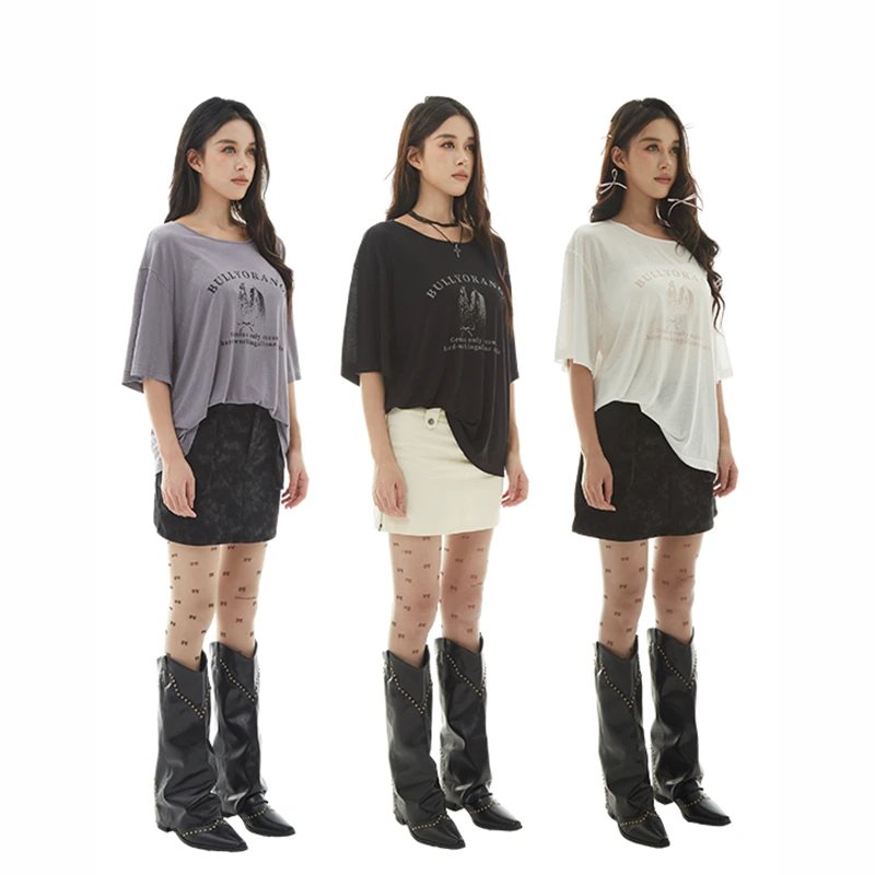 BullyOrange别欺负桔子女款慵懒风休闲百搭短袖T恤五分袖夏季新款