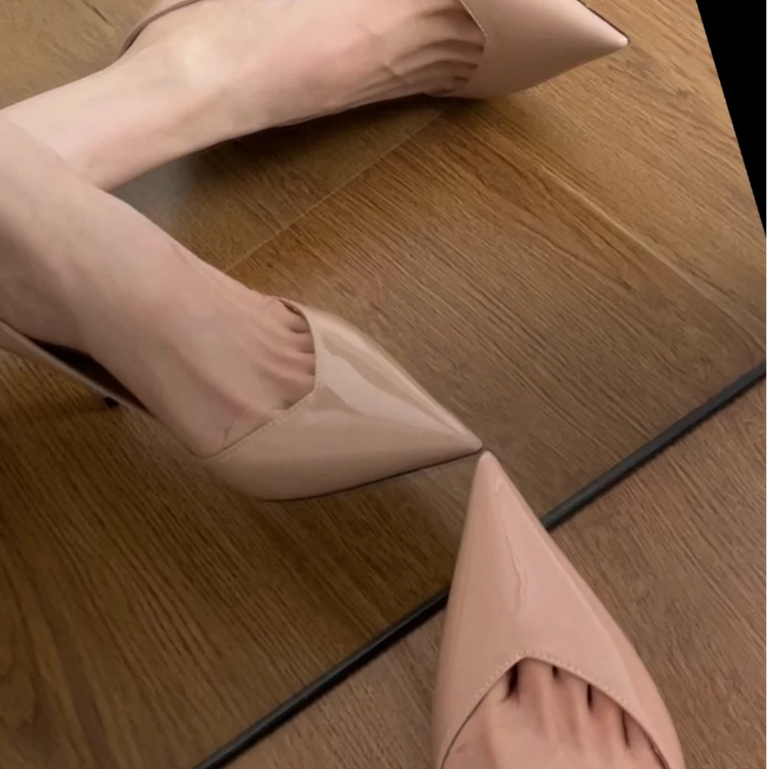 月光女神2025年春季新款羊皮尖头高跟鞋细跟高跟鞋女细跟高级感