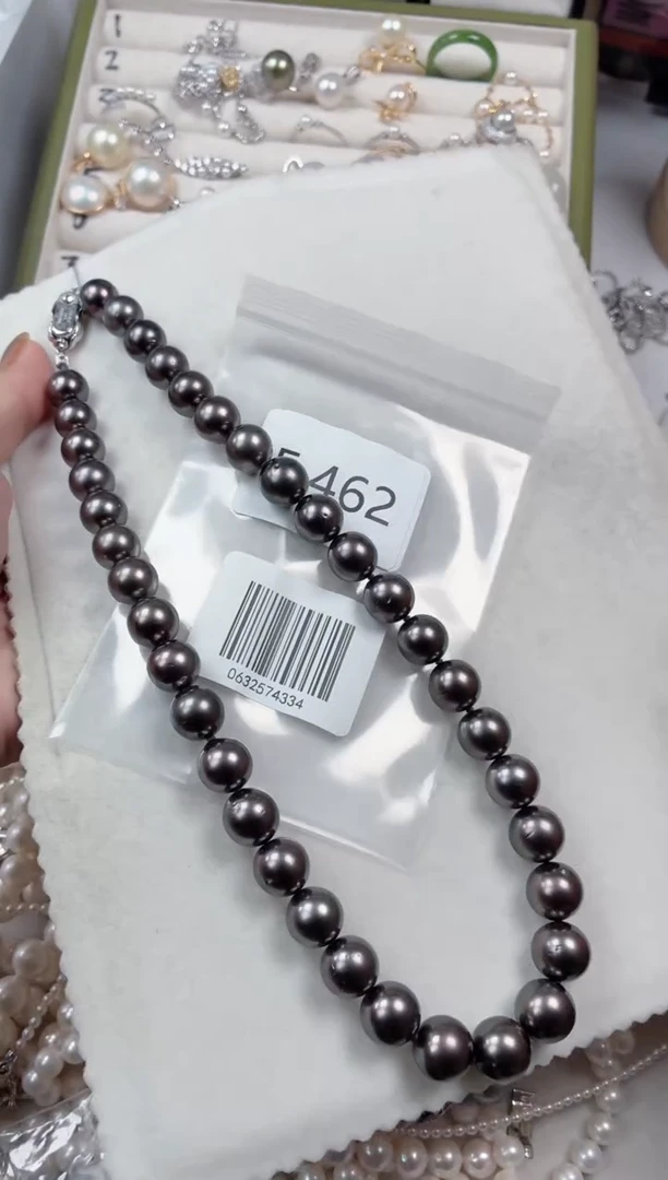 银S925镶嵌项链海水珍珠E462