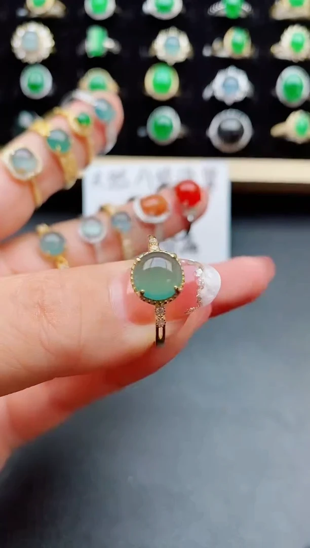 【闪购商品】翡翠戒指银S925镶嵌058050