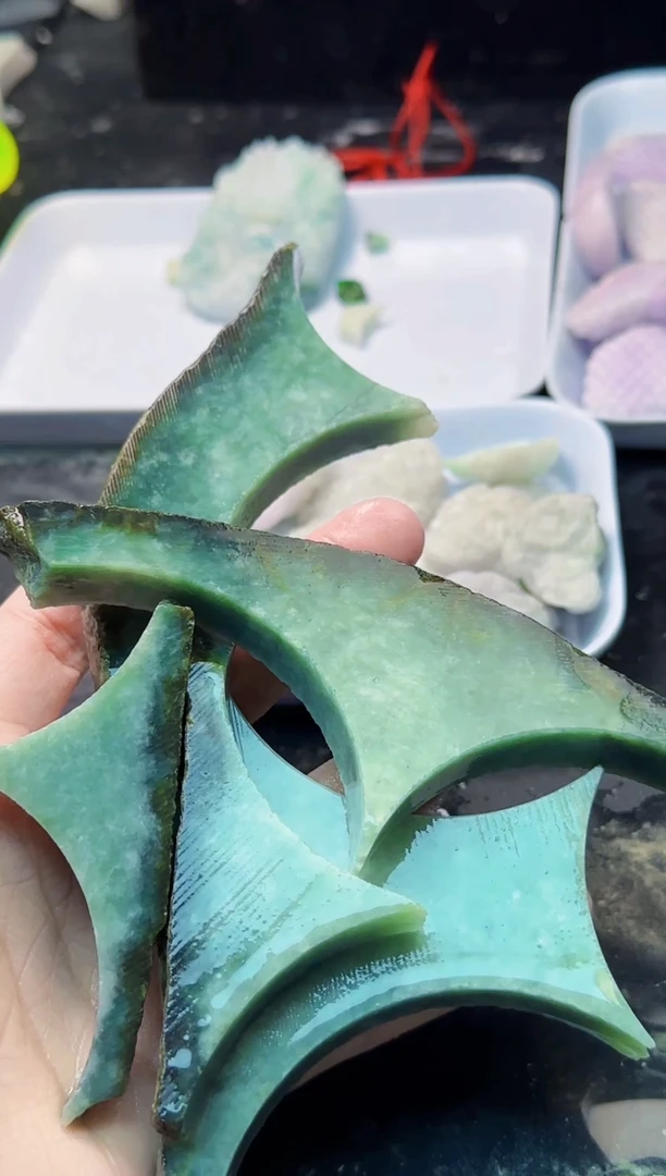 配石翡翠周**各245天然A货翡翠
