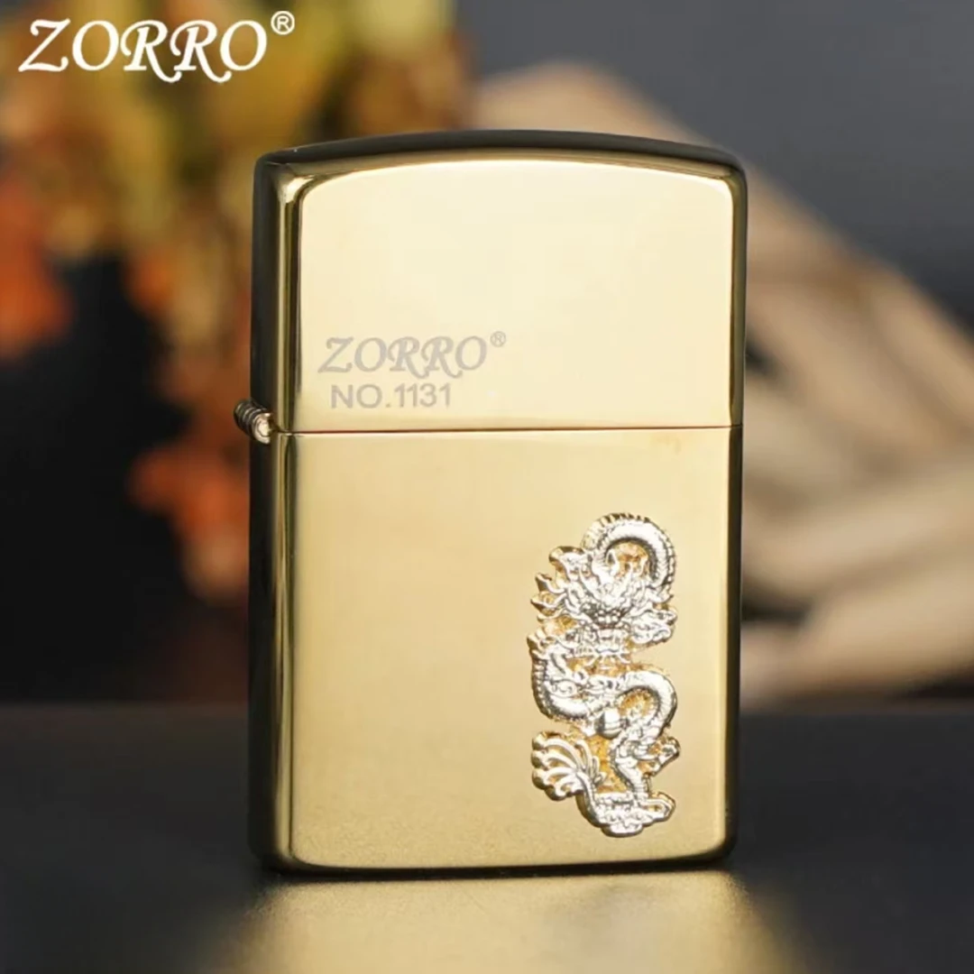 ZORRO佐罗霸气金龙防风煤油打火机贴章金男士创意节日礼物送男友
