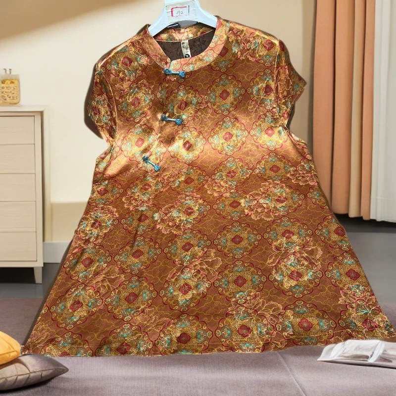 橘意  香云老料新中式女装斜襟立领夏季感气质国风上衣821