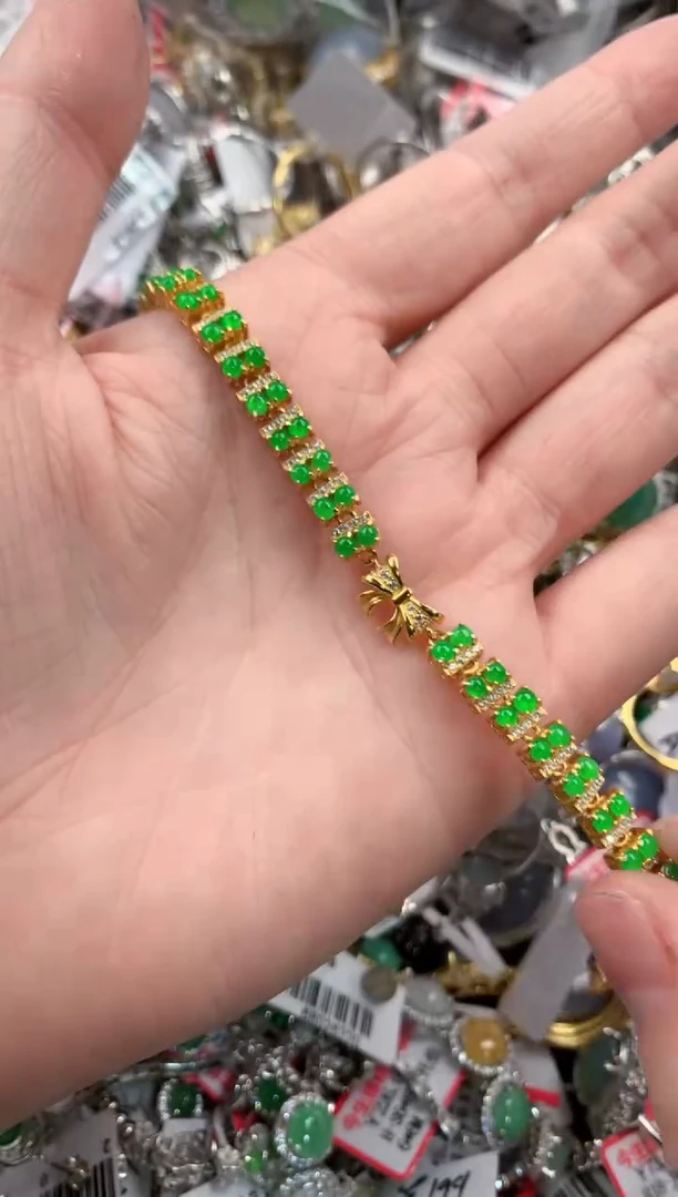 银S925镶嵌戒指翡翠888---3