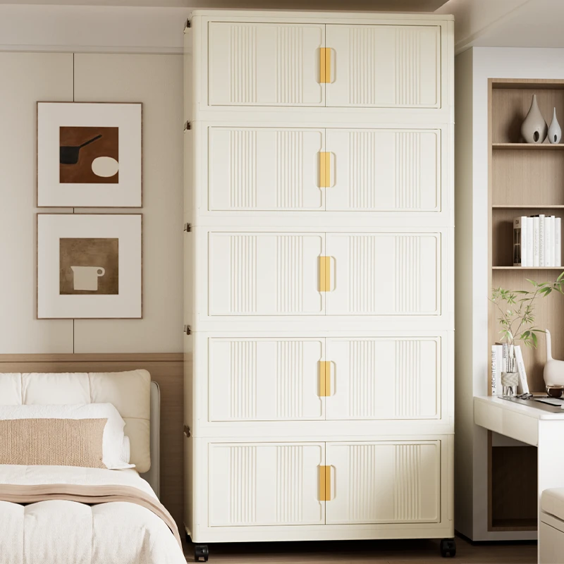 D1（90cm正宽）超大容量收纳柜加厚分层折叠式免安装卧室衣物储物柜