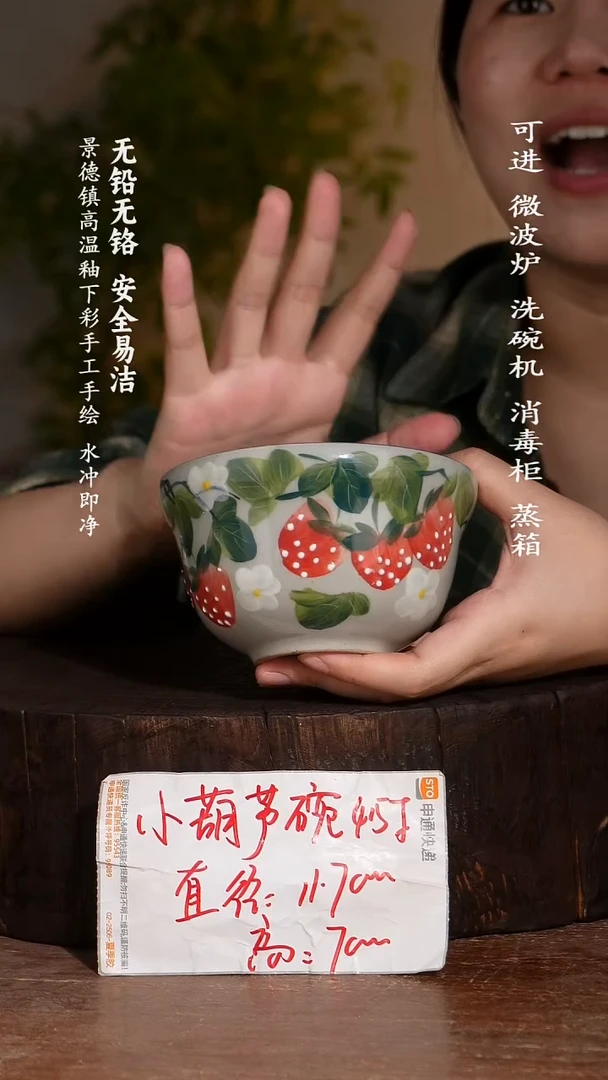 碗陶瓷景德镇高温瓷釉下彩手绘陶瓷