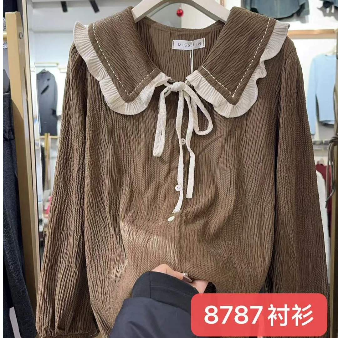 【娜姐家】8787#春季时尚娃娃领衬衫