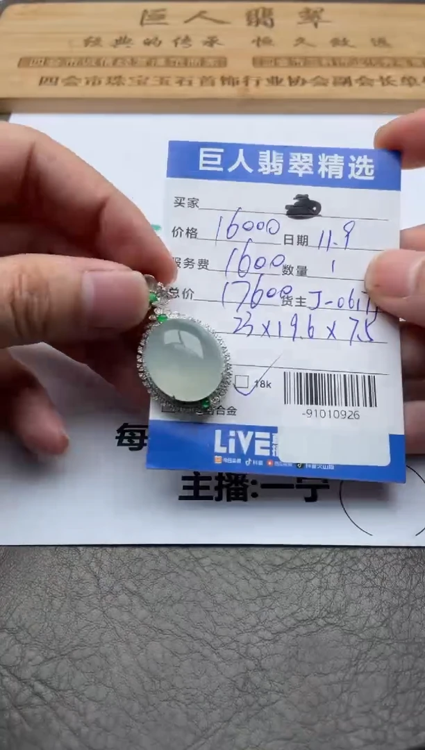 颈饰18K金镶嵌翡翠-91010926