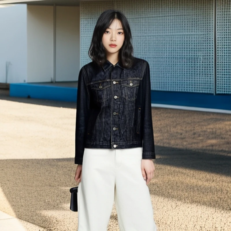 99新/BURBERRY博柏利/外套/百搭牛仔翻领长袖外套/S码/8930688