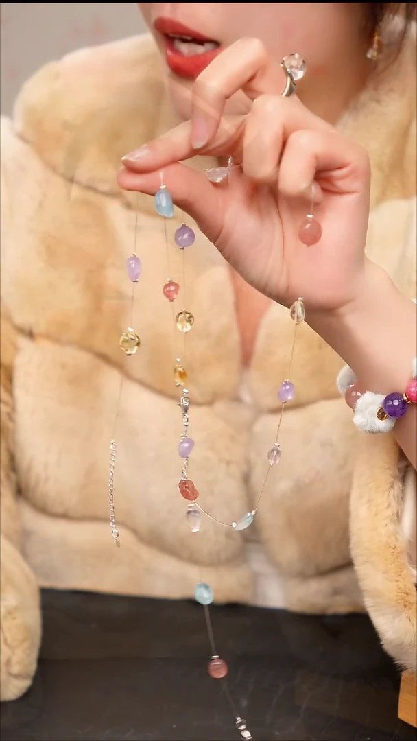 水晶摆件未镶嵌天然水晶锁骨链